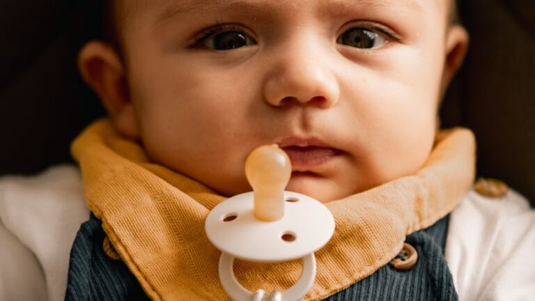 adorable baby with pacifier in turkiye